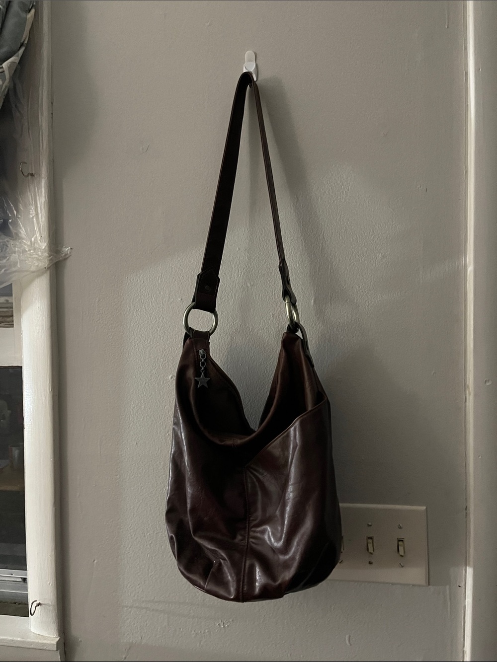 Capezio Dark Brown Leather Messenger Bag